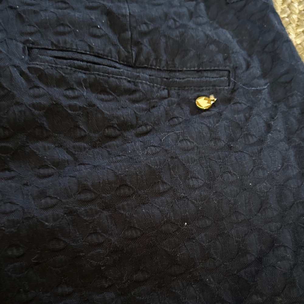 Crown & Ivy Dark Blue Scalloped High Waist Shorts - Picture 4 of 7